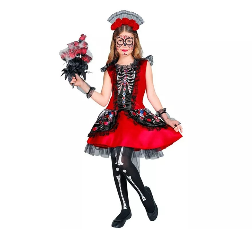 Translation missing: de.Disfraz de Catrina Esqueleto para niña