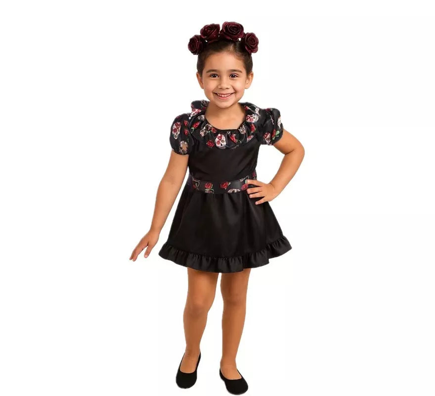 Translation missing: de.Disfraz de Catrina Negra para niña