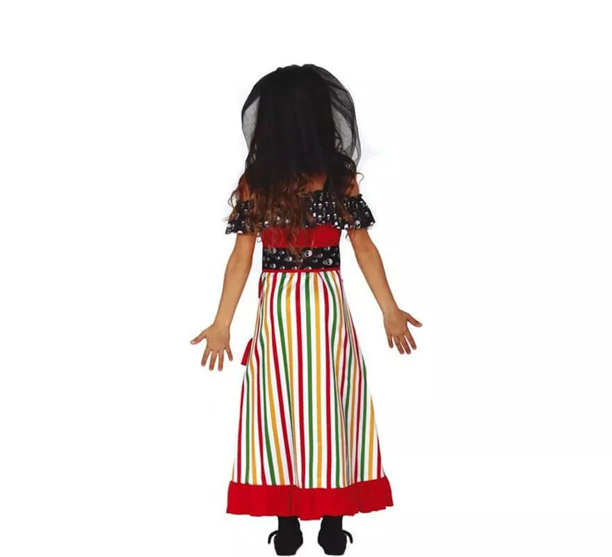 Translation missing: de.Disfraz de Catrina Roja del Día de Los Muertos para niña