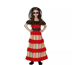 Red Catrina Day of the Dead Kostüm für Mädchen