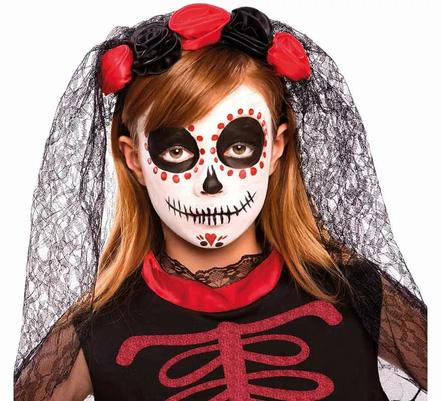 Translation missing: de.Disfraz de Catrina Roja para niña
