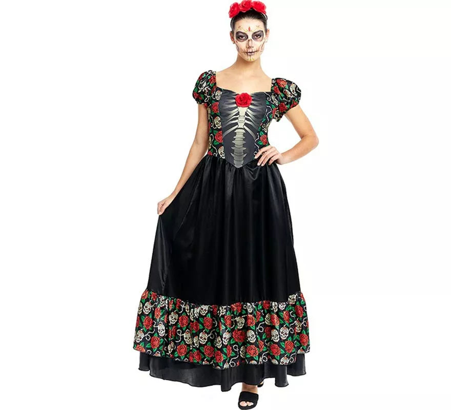 Translation missing: de.Disfraz de Catrina vestido largo negro para mujer
