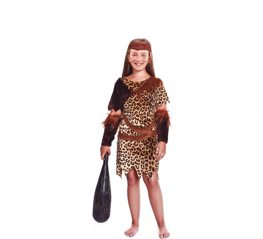 Translation missing: de.Disfraz de Cavernícola Animal Print para niña