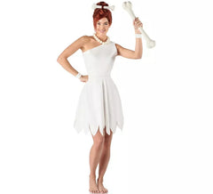 Elegantes weißes Höhlenmenschenkostüm für Damen