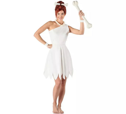 Disfraz de Cavernícola blanco elegante para mujer