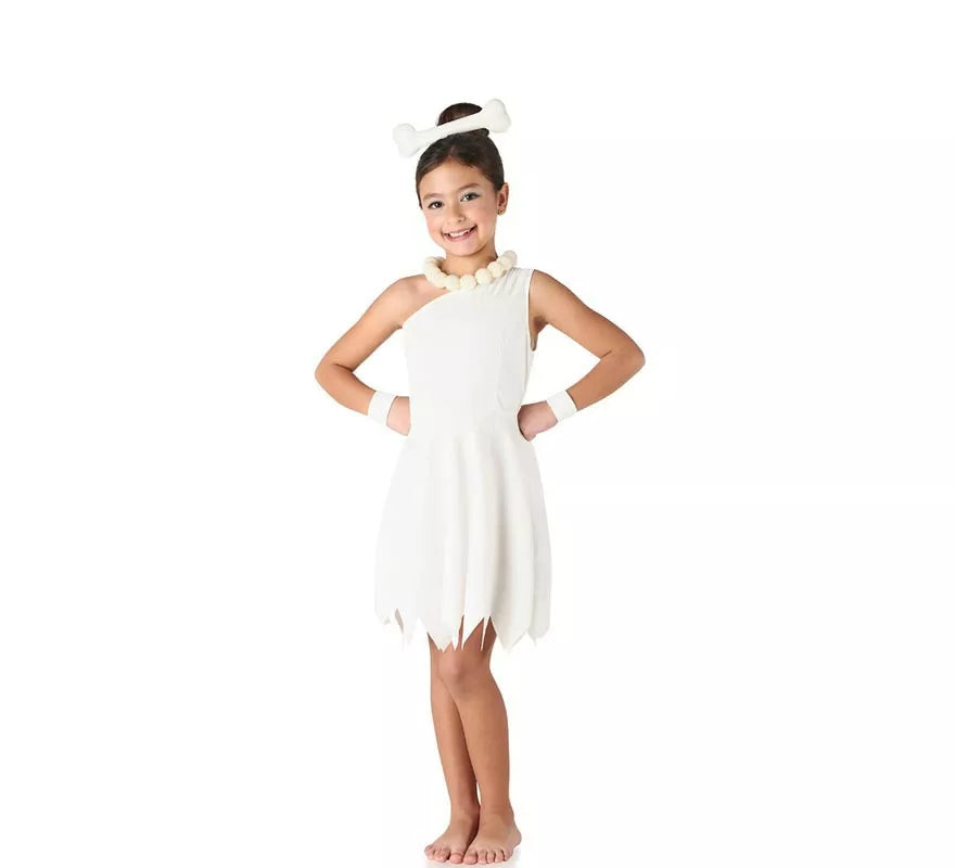 Translation missing: de.Disfraz de Cavernícola blanco elegante para niña