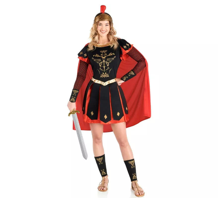 Translation missing: de.Disfraz de Centurión Romana rojo y dorado para mujer