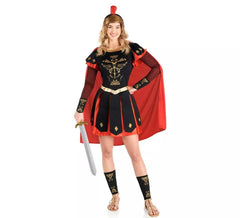 Rot-goldenes römisches Centurion-Kostüm für Damen