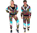 Disfraz de Chándal Animal Print Años 80 multicolor neón para adulto