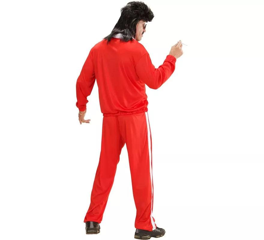 Disfraz de Chándal Años 80 rojo y blanco para hombre
