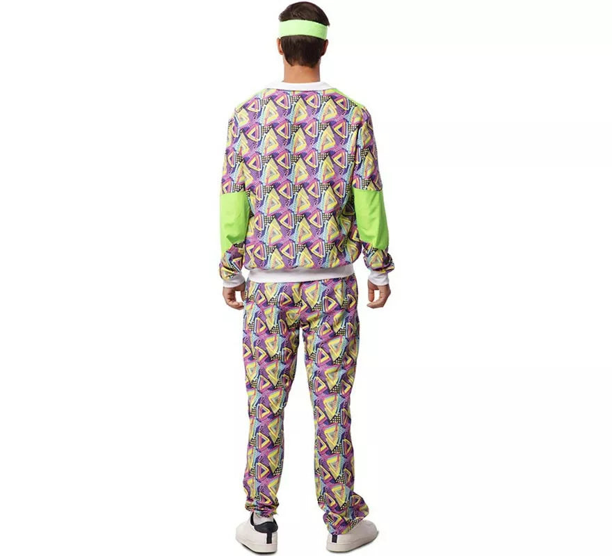 Translation missing: de.Disfraz de Chándal años 90 verde estampado para hombre