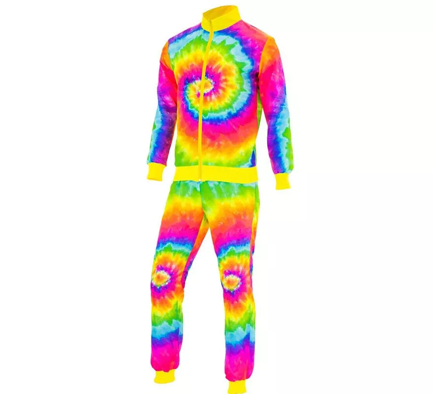 Translation missing: de.Disfraz de Chándal Hippie Psicodélico fluorescente para adulto