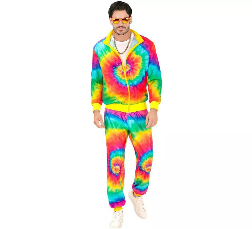Translation missing: de.Disfraz de Chándal Hippie Psicodélico fluorescente para adulto