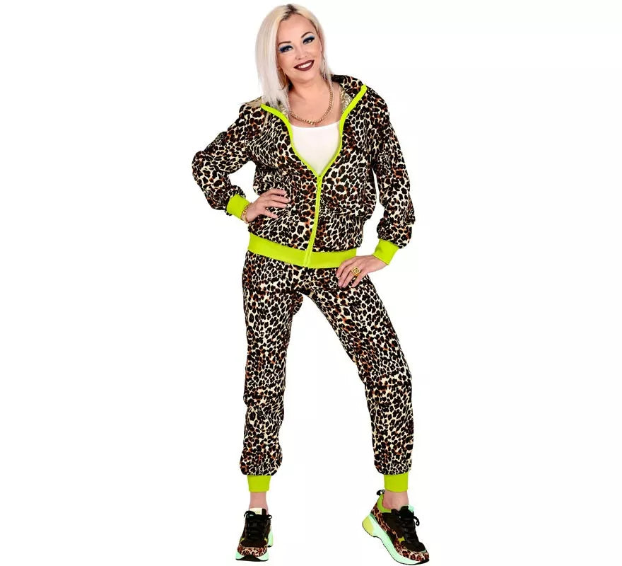 Translation missing: de.Disfraz de Chándal Leopardo Años 80 para adulto