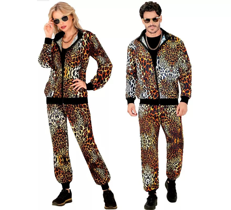 Translation missing: de.Disfraz de Chándal Leopardo Print neón para adulto