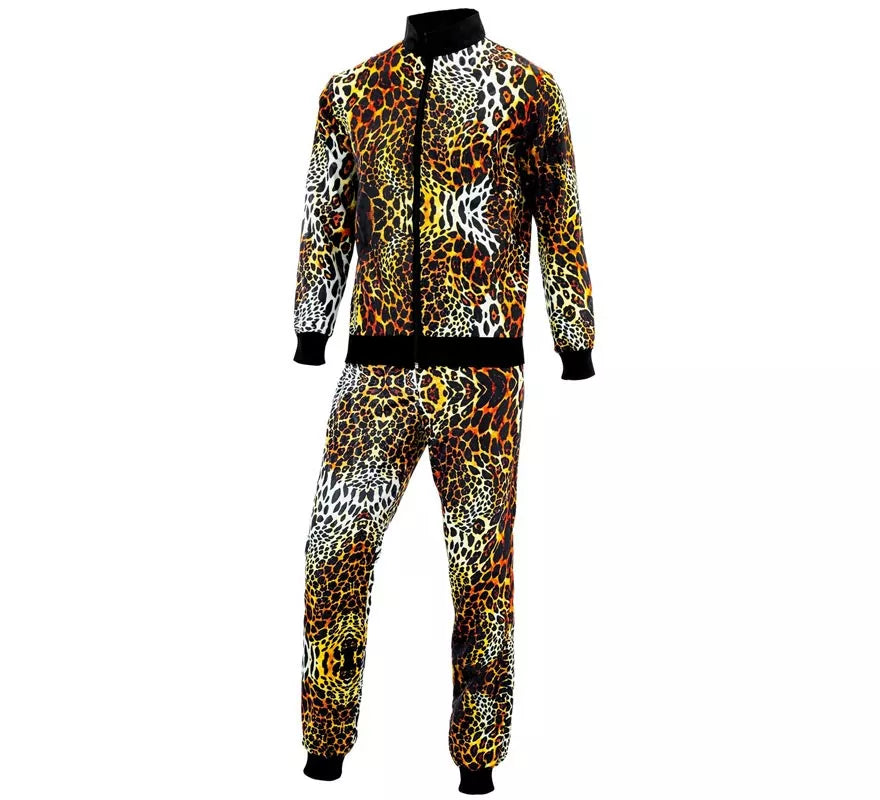 Disfraz de Chándal Leopardo Print neón para adulto