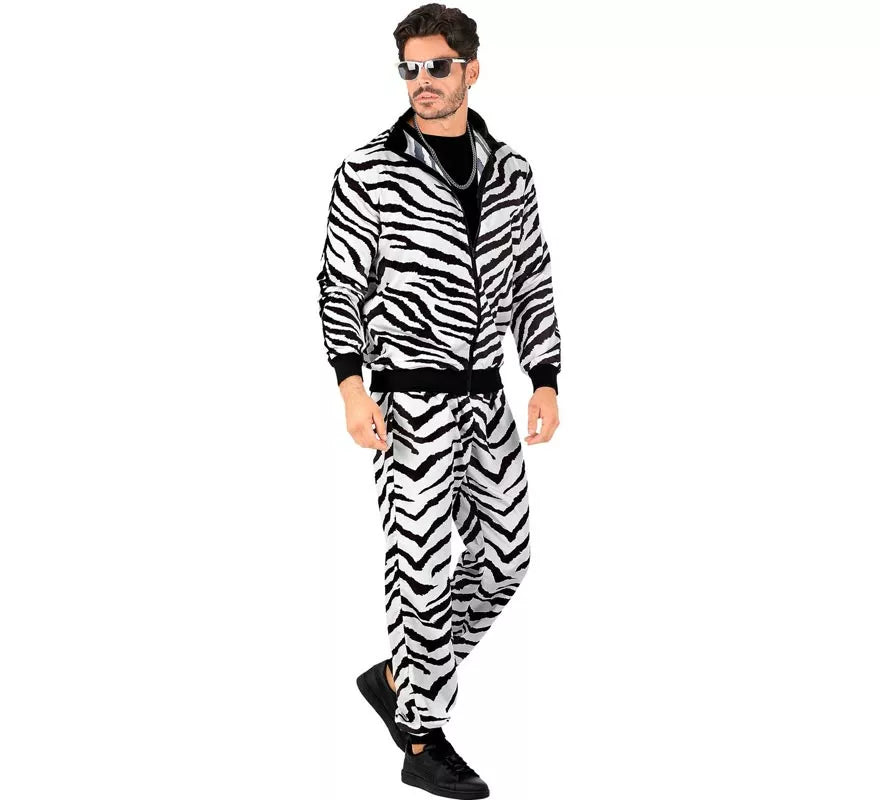Translation missing: de.Disfraz de Chándal Party Fashion Cebra neón para adulto