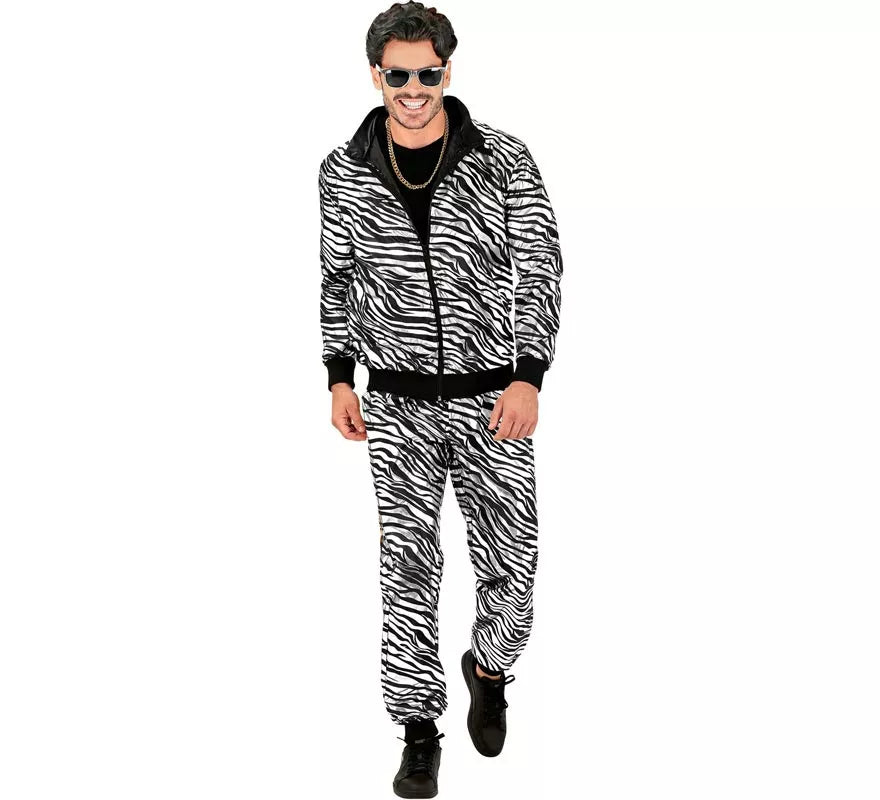Translation missing: de.Disfraz de Chándal Party Fashion metálico plateado para adulto