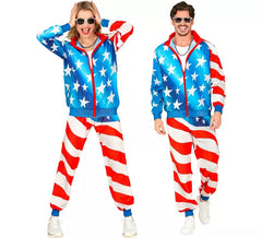 Party Fashion USA Neon-Trainingsanzug-Kostüm für Erwachsene
