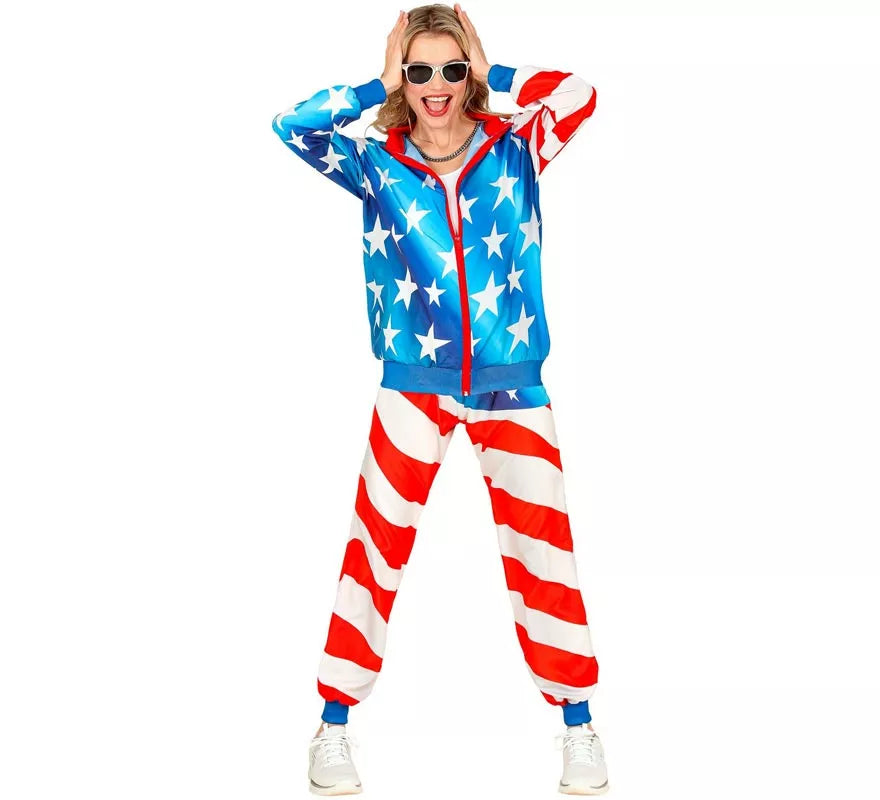 Translation missing: de.Disfraz de Chándal Party Fashion USA neón para adulto