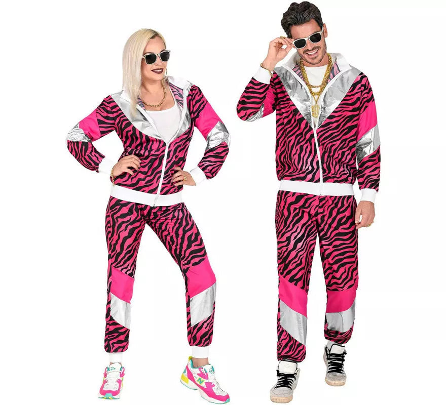 Translation missing: de.Disfraz de Chándal Print Tigre Rosa Años 80 para mujer