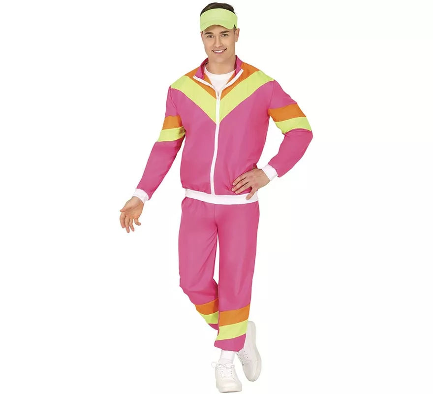 Translation missing: de.Disfraz de Chándal rosa y amarillo neón para hombre