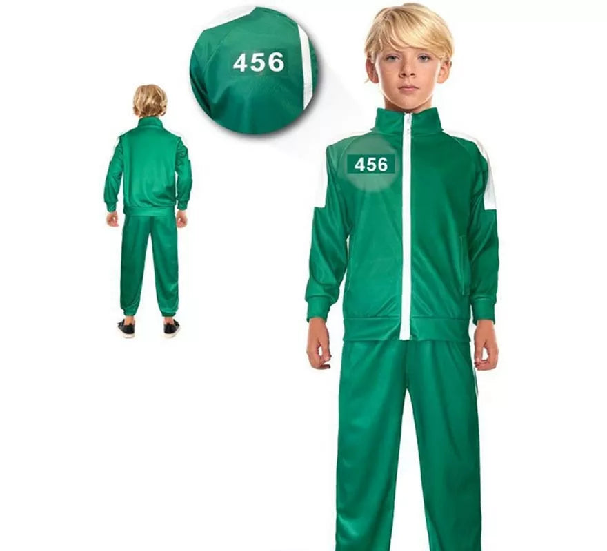 Translation missing: de.Disfraz de Chándal verde personalizable del Juego para niño