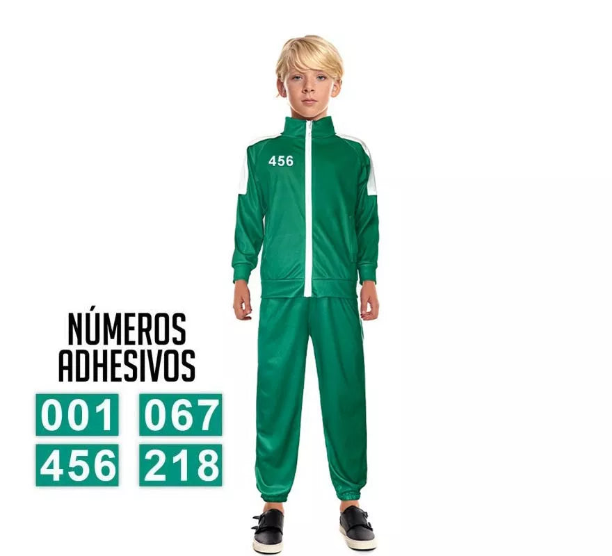 Translation missing: de.Disfraz de Chándal verde personalizable del Juego para niño