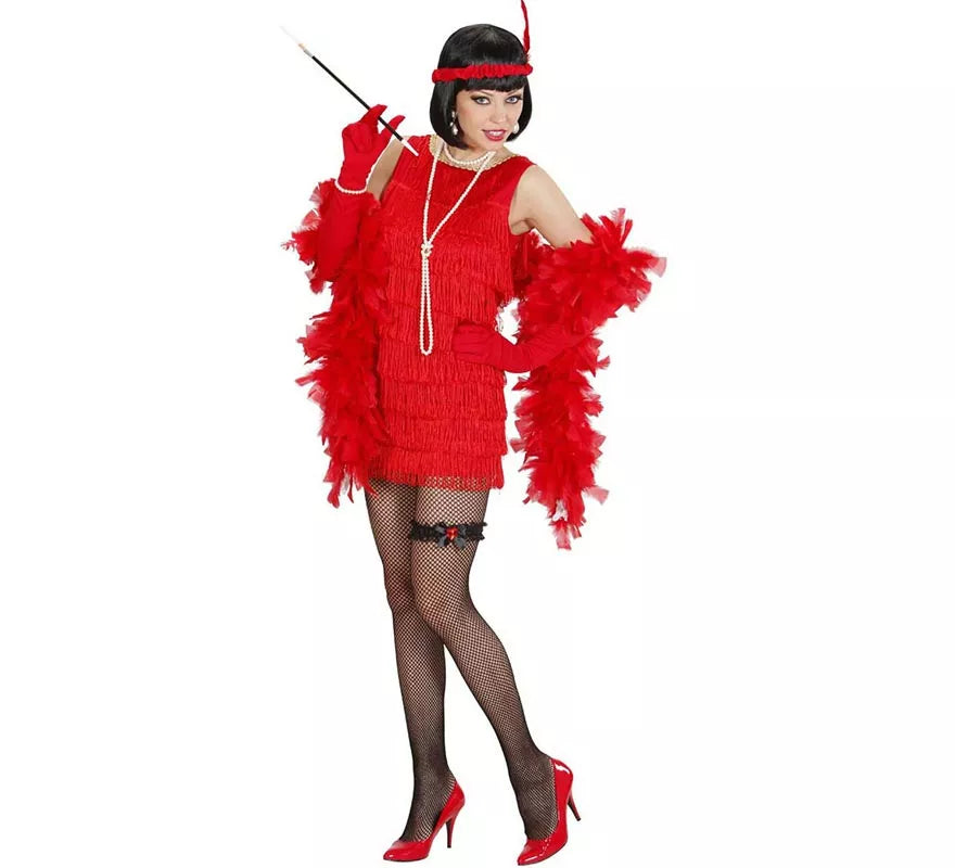 Disfraz de Charleston de lujo rojo para mujer