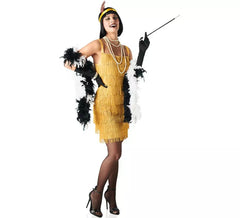 Elegantes goldenes Charleston-Kostüm für Damen