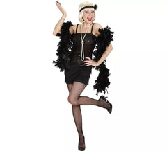 Funkelndes schwarzes Charleston-Kostüm für Damen