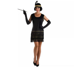 Schwarzes Charleston Kostüm für Damen