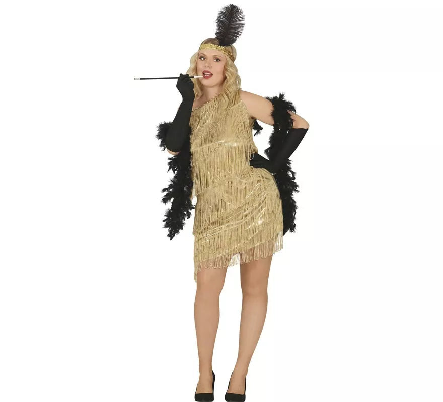 Translation missing: de.Disfraz de Charlestón oro para mujer