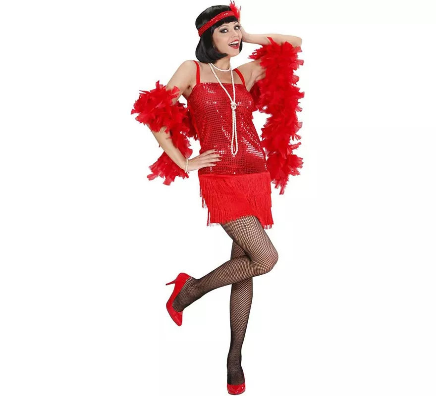 Translation missing: de.Disfraz de Charleston rojo brillante para mujer