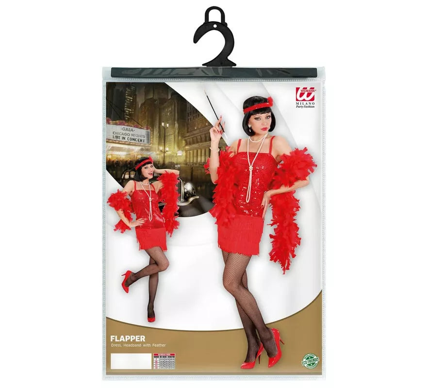 Translation missing: de.Disfraz de Charleston rojo brillante para mujer