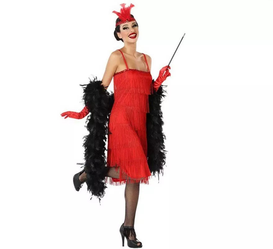 Translation missing: de.Disfraz de Charleston Rojo para mujer