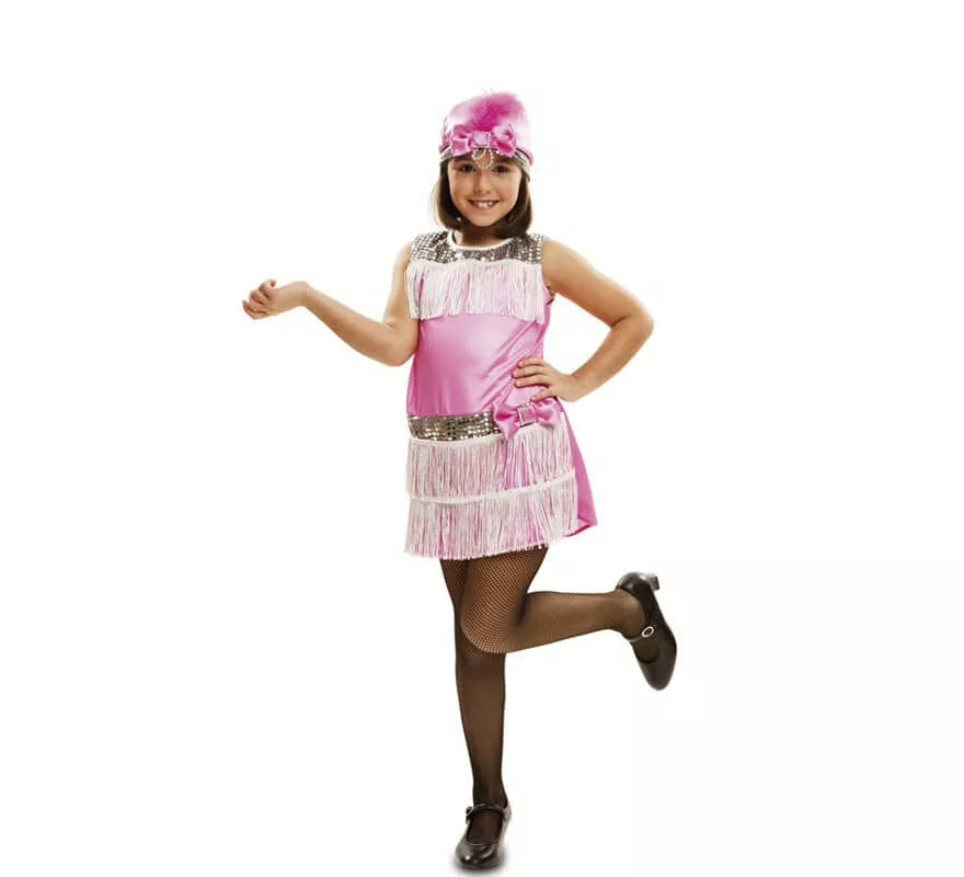 Translation missing: de.Disfraz de Charlestón rosa para niña