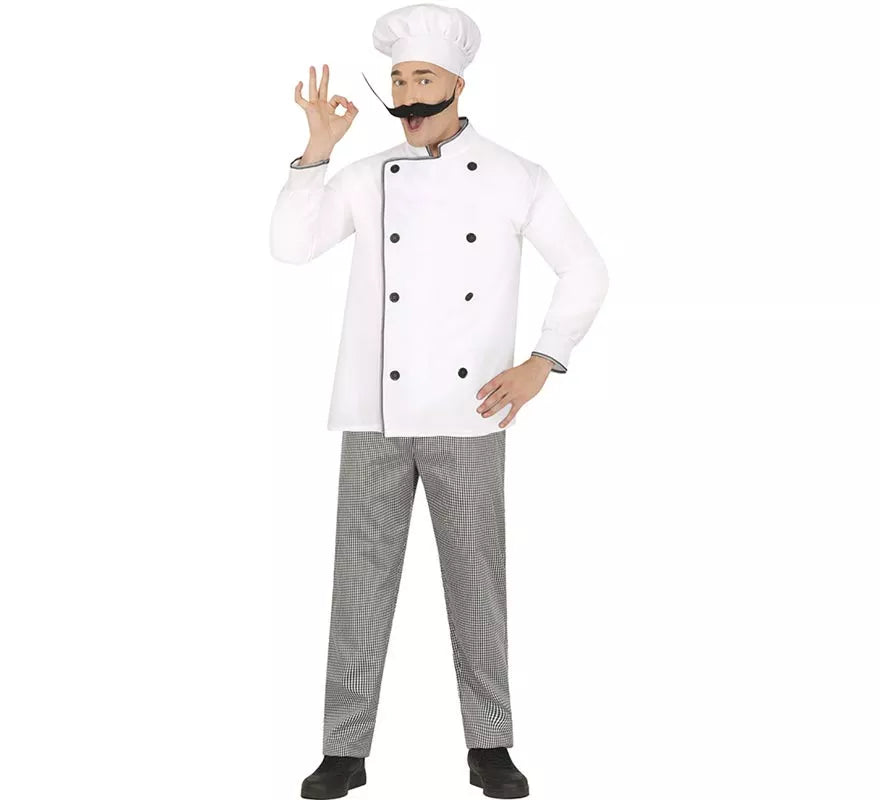 Translation missing: de.Disfraz de Chef blanco clásico para hombre