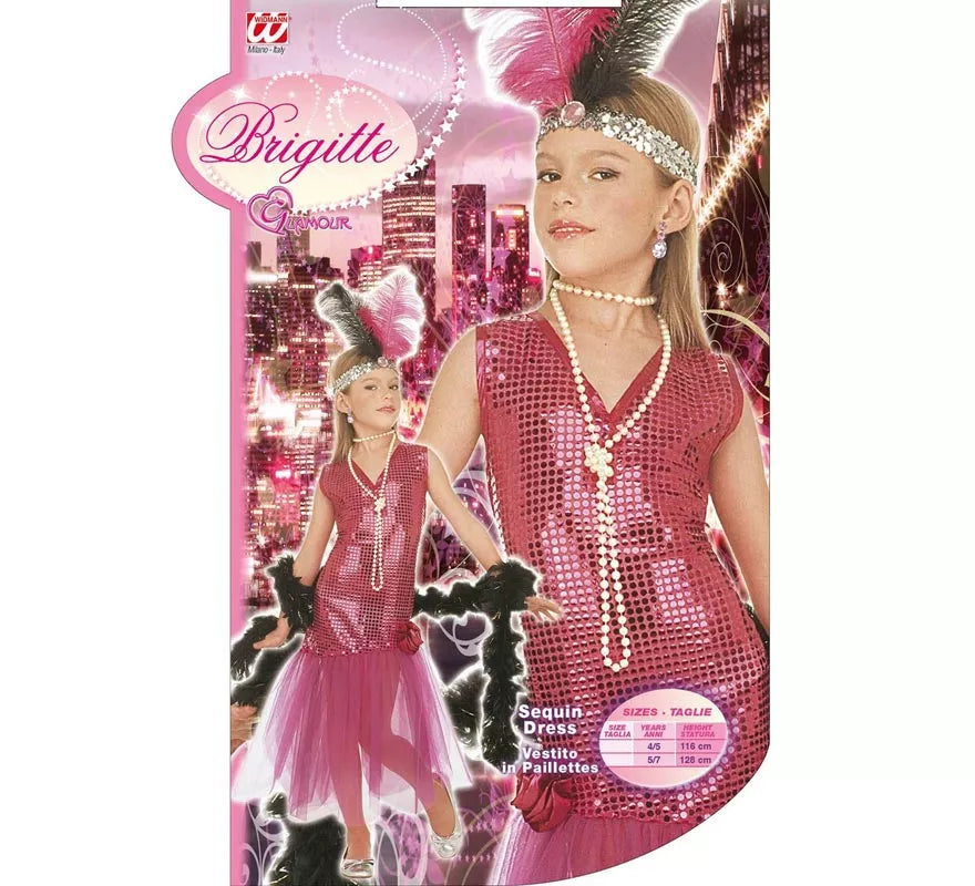 Translation missing: de.Disfraz de Chica Charlestón rosa para niña