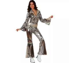 Silbergraues Discokostüm für Damen