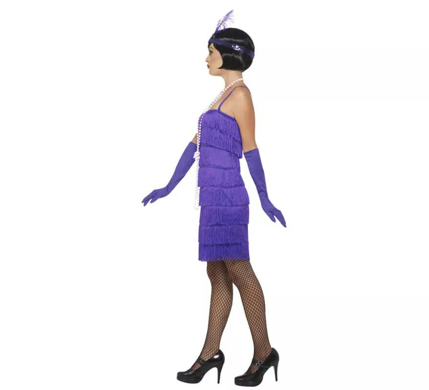 Disfraz de Chica de los Años 20 morado para mujer