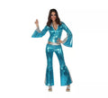 Disfraz de Chica Disco Azul para mujer