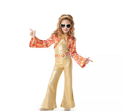 70er Jahre Gold Disco Girl Kostüm für Mädchen
