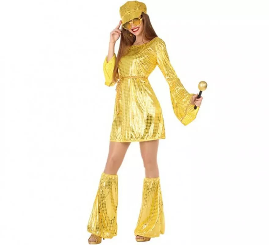 Translation missing: de.Disfraz de Chica Disco Dorado para mujer
