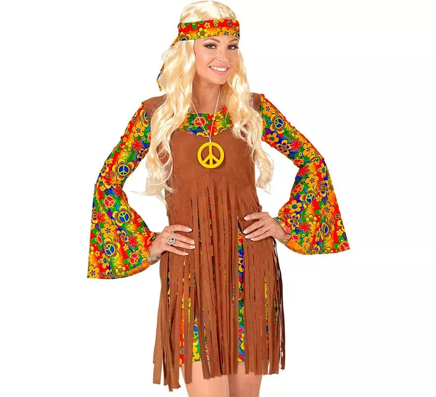 Translation missing: de.Disfraz de Chica Hippie flecos largos para mujer