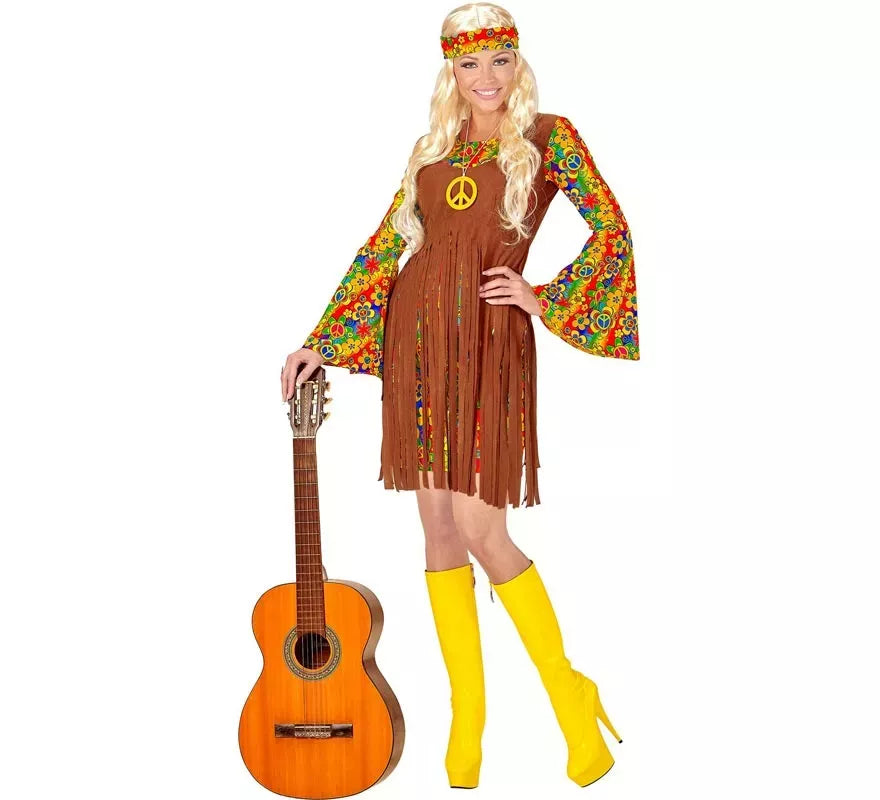 Translation missing: de.Disfraz de Chica Hippie flecos largos para mujer