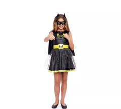Schwarzes Comic Bat Girl Kostüm für Mädchen
