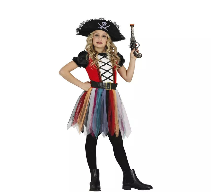 Translation missing: de.Disfraz de Chica Pirata Multicolor para niña