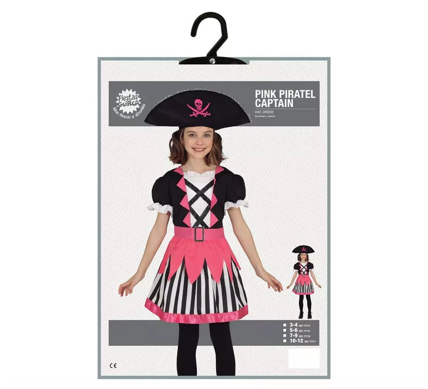 Translation missing: de.Disfraz de Chica Pirata Rosa para niña