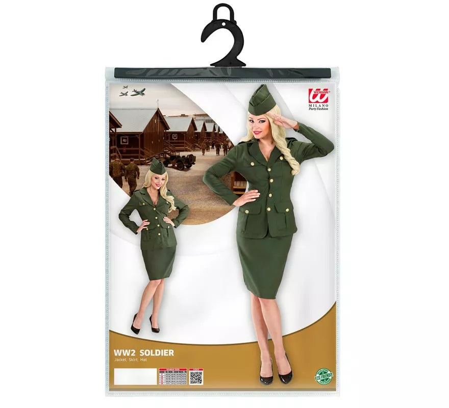 Translation missing: de.Disfraz de Chica Soldado verde para mujer